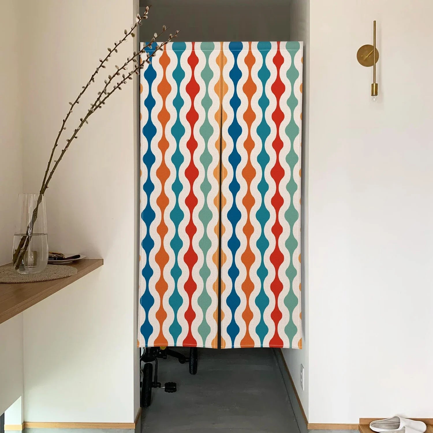 Cortinas cortas en tonos pastel para dormitorio