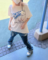 Lockeres T-Shirt mit Retro-Keksdruck