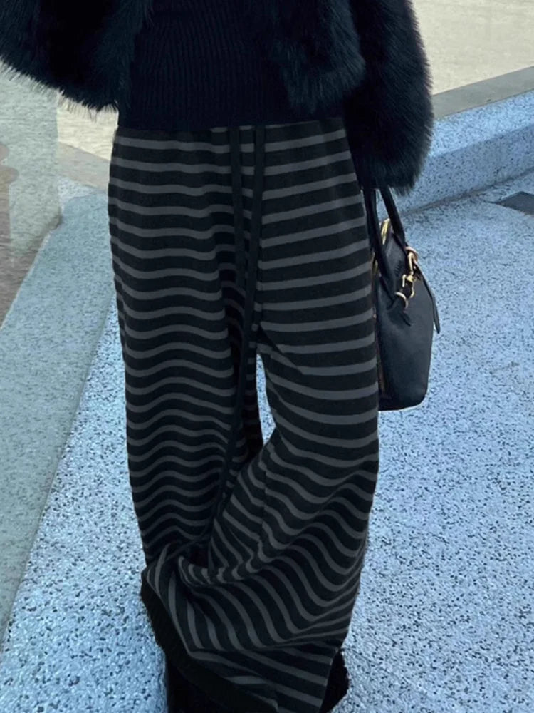 Vintage Grunge Knitted Wide Leg Pants