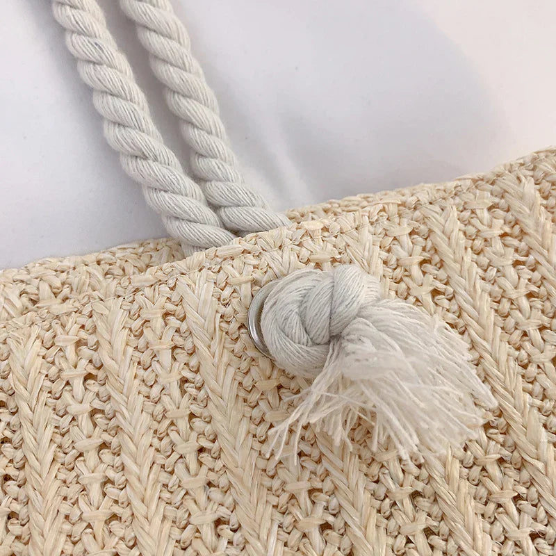 Knitted Rope Handle Shoulder Bag