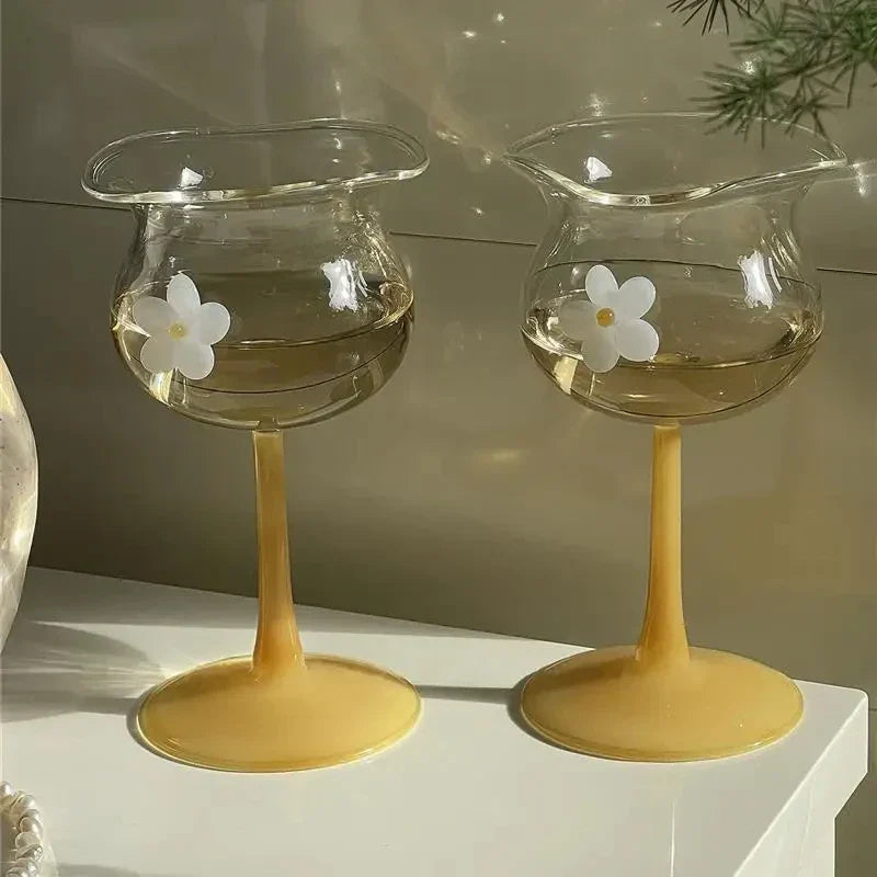 Flower-Designed Asymmetric Aesthetic Glass