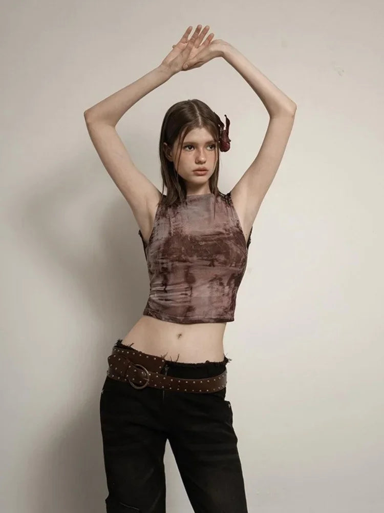 Y2k Backless Black Tank Top