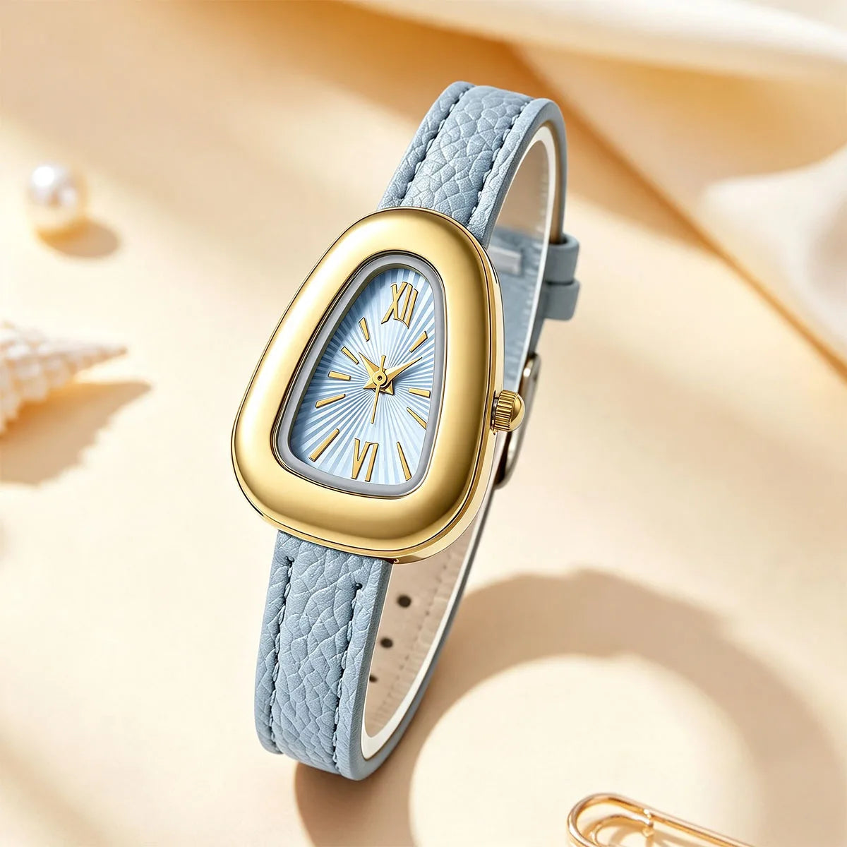 Snake Triangle Quartz leather Watches