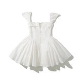 Summer Flare White Boho Mini Dress
