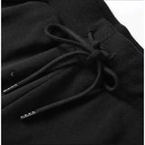 Solid Black Elastic Waist Baggy Pants