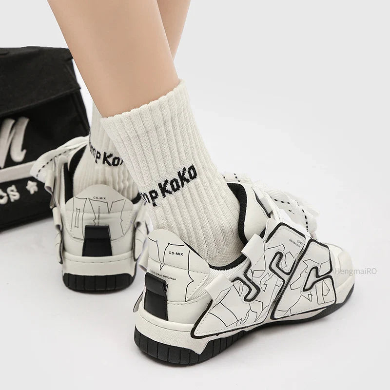 Y2K Punk Skater Girl Colorful Sneakers