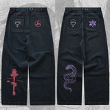 Vintage Anime Print Baggy Low Rise Jeans