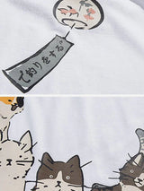 Graffiti Cat Graphic Short Sleeve Premuim T-Shirt
