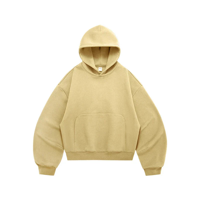 Eggshell Fleece Curved Hem Hoodie