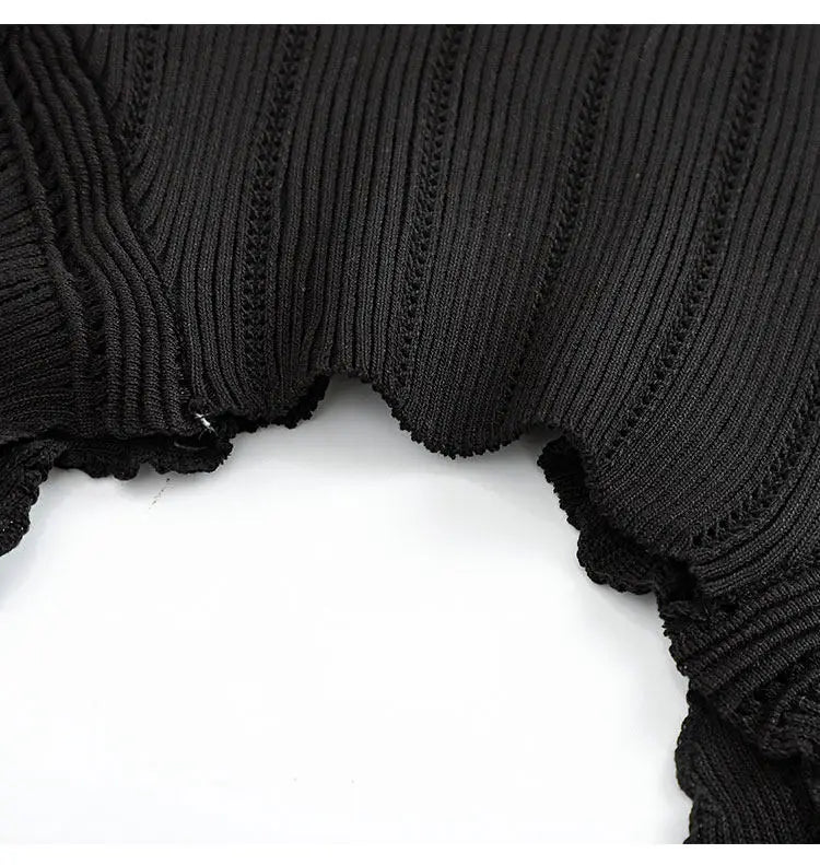 Vintage Knit Halter Black Tank Top