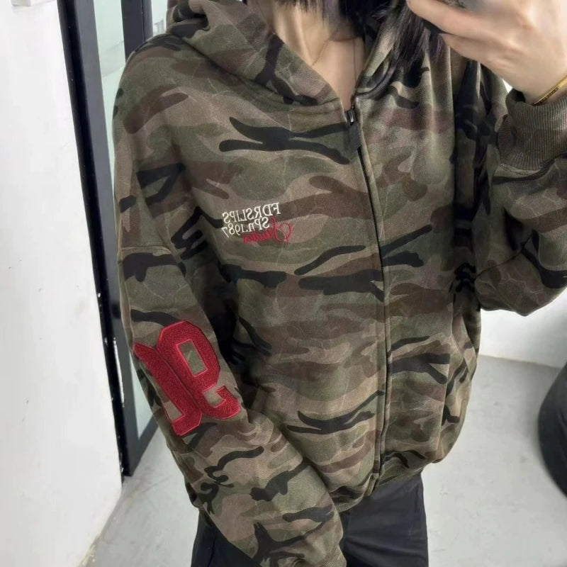 Camouflage Zip-up Hoodie