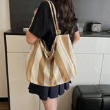 Striped Canvas Shoulder Bag