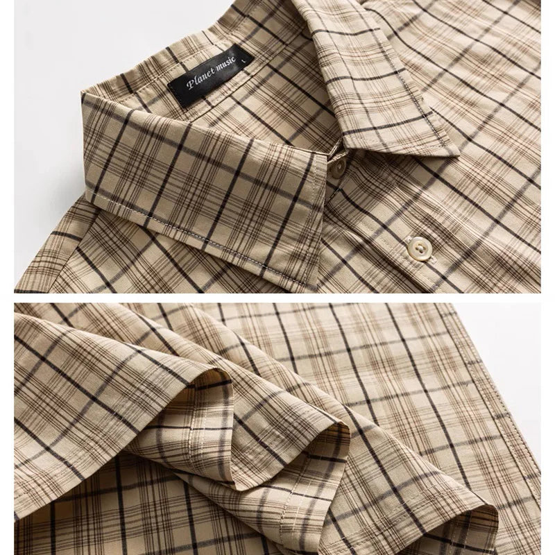 Plaid Pure Cotton Loose Casual Shirt