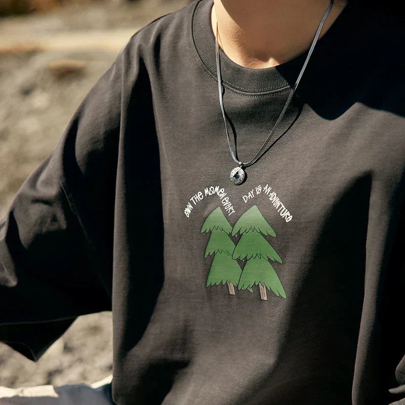 T-Shirt mit Fichten-Print
