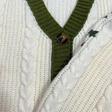 Grüner, bestickter Cardigan mit Knopfleiste