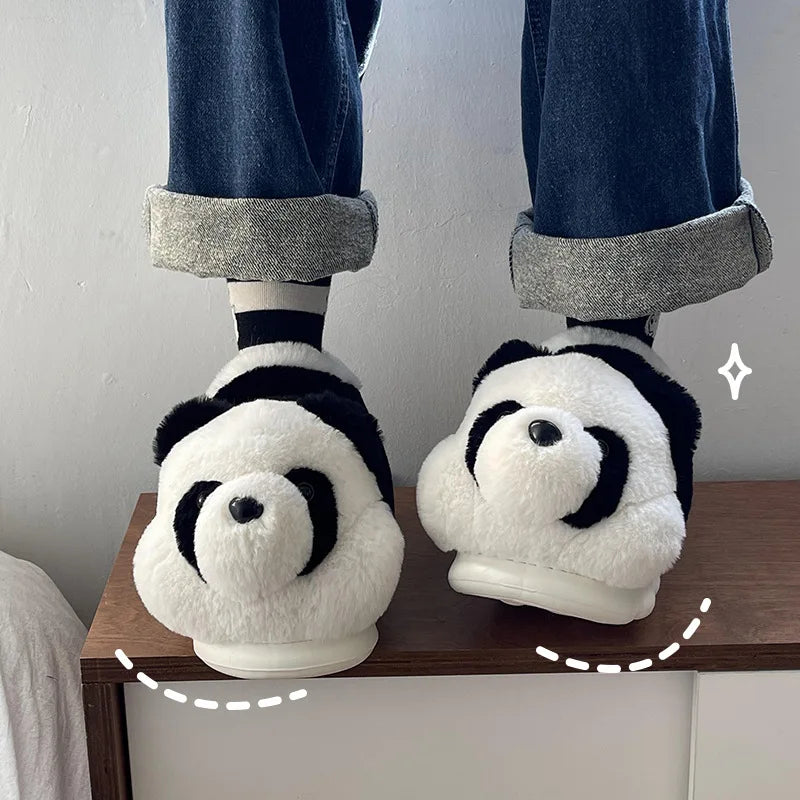 Cute Fluffy Panda Slippers