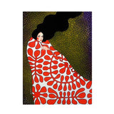 Retro Flowers Girls Hair Paintings Poster