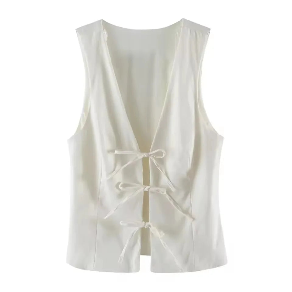 Old Money Lace Up Top