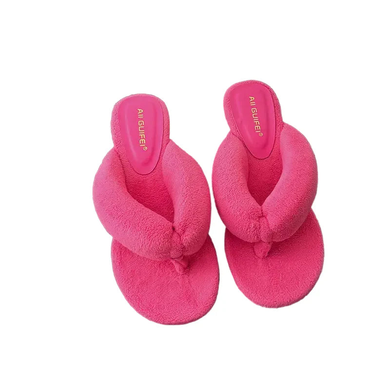 Rounded Toe Women's Wedge Slippers