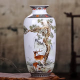 Vintage Traditional Flower Ceramic Vase Chinese