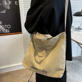 Y2K Canvas Large Tote Shoulder Bag