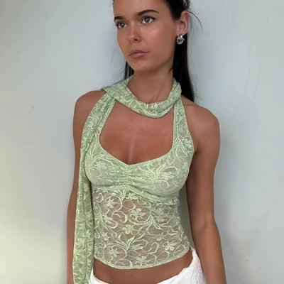 Fairycore Lace Halter Top
