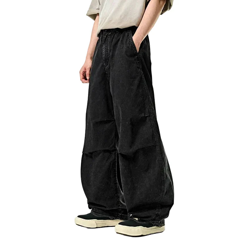 Washed Wide Leg Vintage Cargo Pants