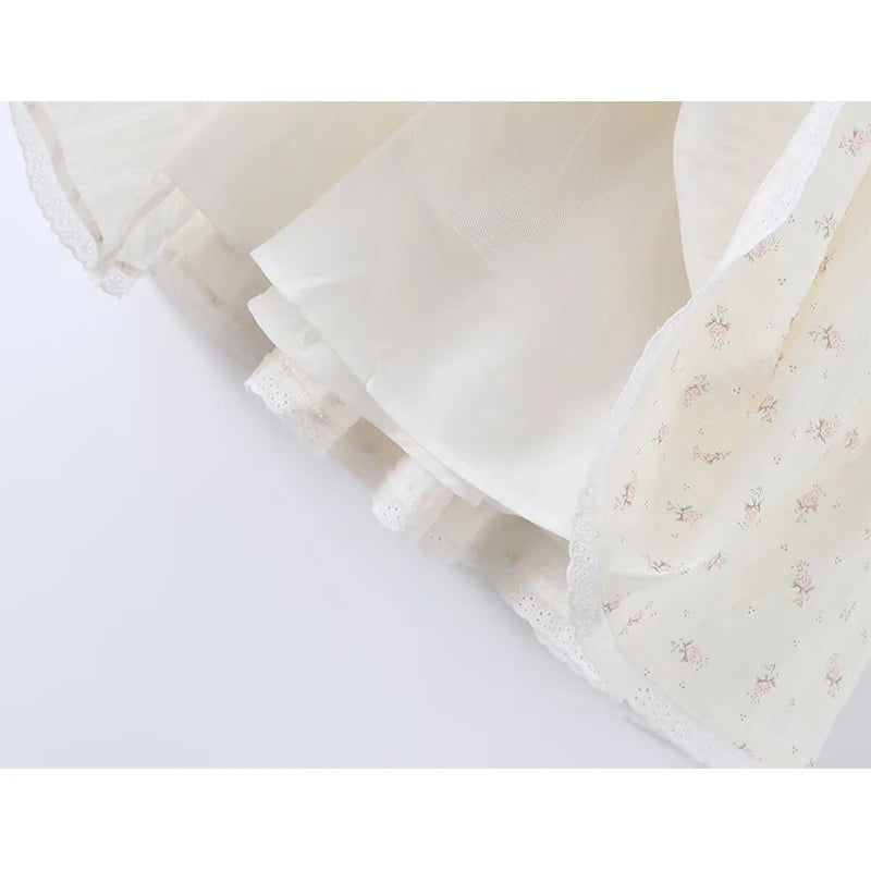 French Sweet Floral Halter Summer Dresses