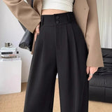 Corporate Girl Wide-leg Korean Style Pants