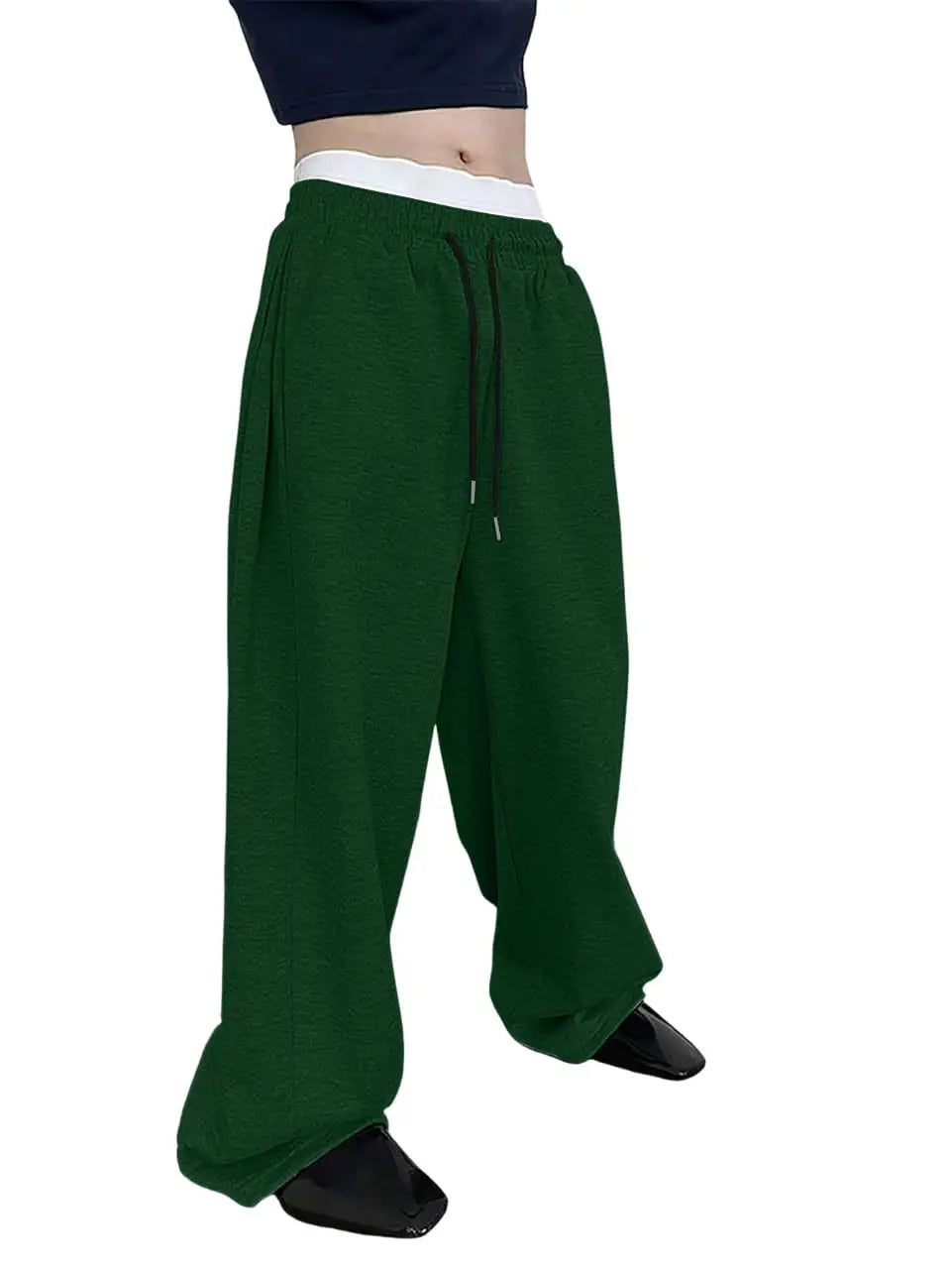 Solid Color Baggy Leags Sweatpants