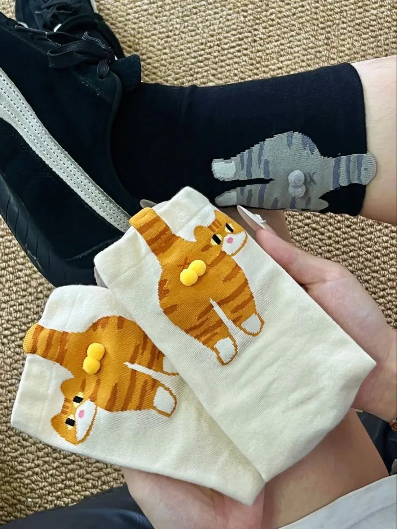 3D Cat Egg Soft Comfortable Socks