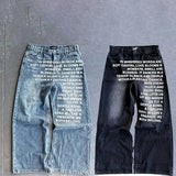Vintage Metro Quotes Wide-leg Jeans