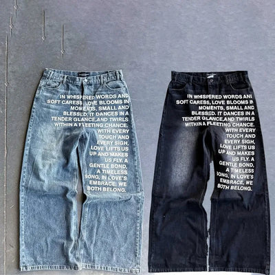 Vintage Metro Quotes Weite Jeans