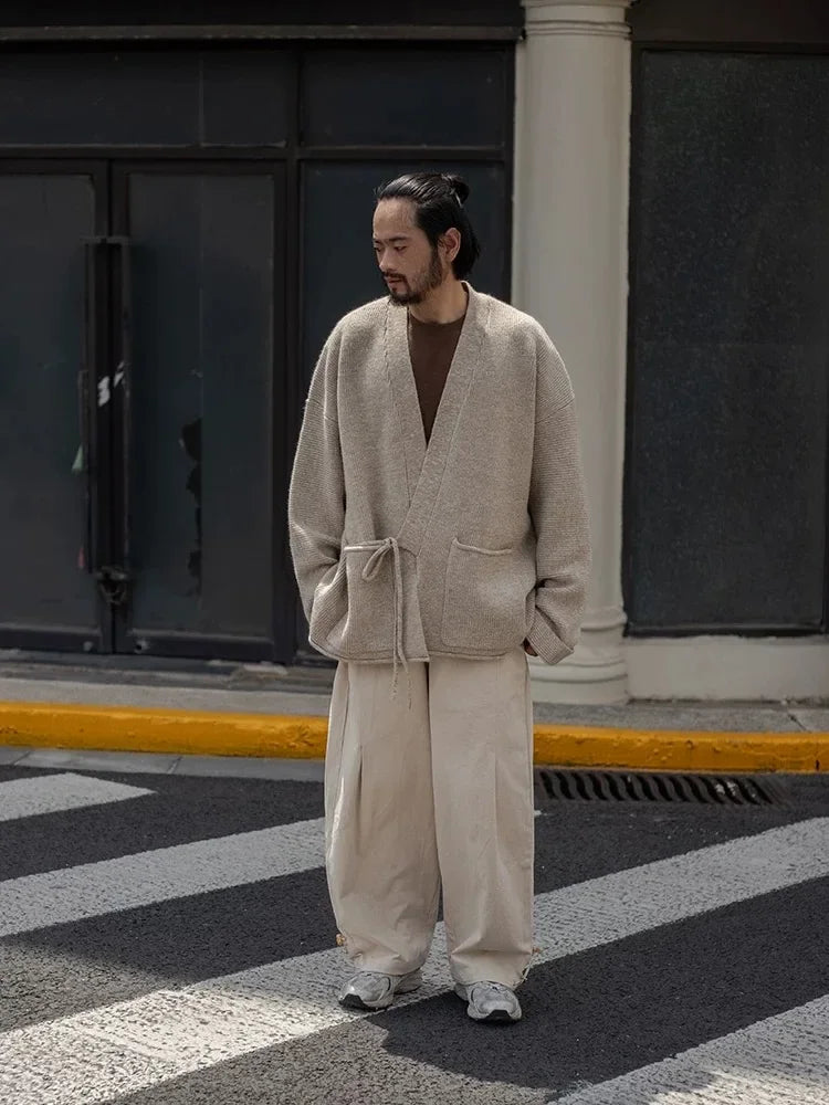 Vintage Locker Gestrickter Kimono-Cardigan