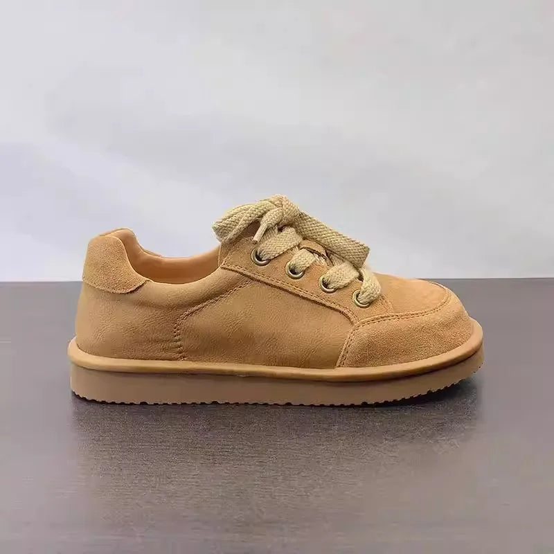 Thick Platform Lace-Up Leather Shoes