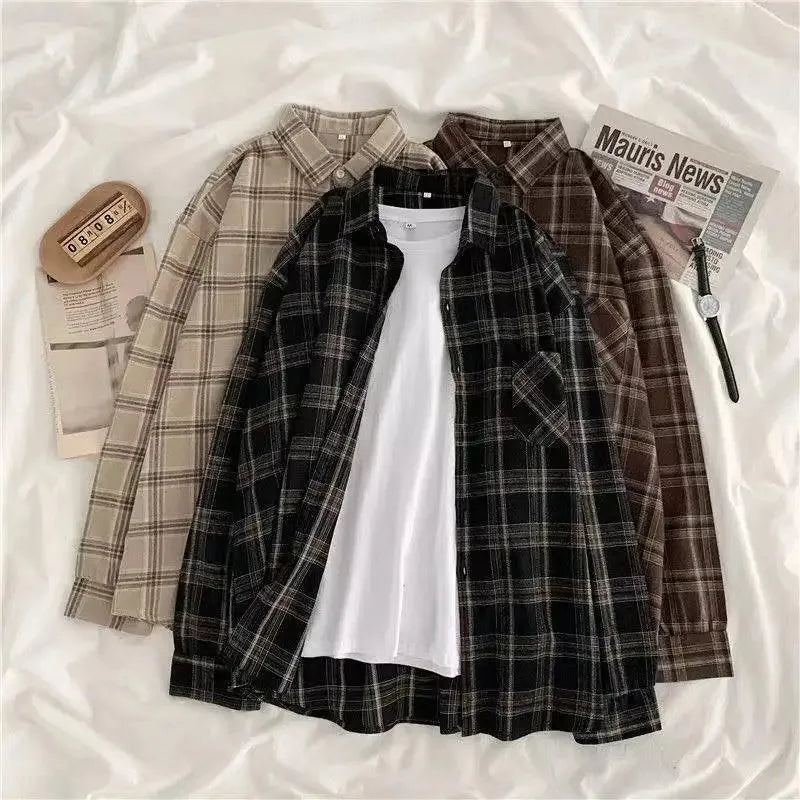 Plaid Shirt Women Long Sleeve