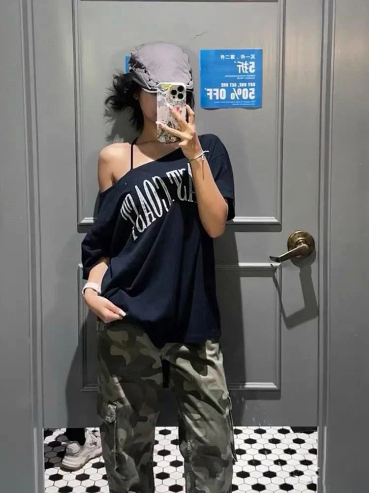 Elegant Korean Chic Oversize Crop Top