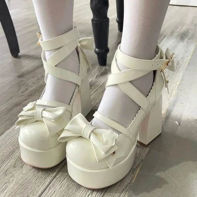 Lolita Coquette Chunky High Heels