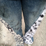 Vintage Schlagjeans mit Leopardenstern-Print