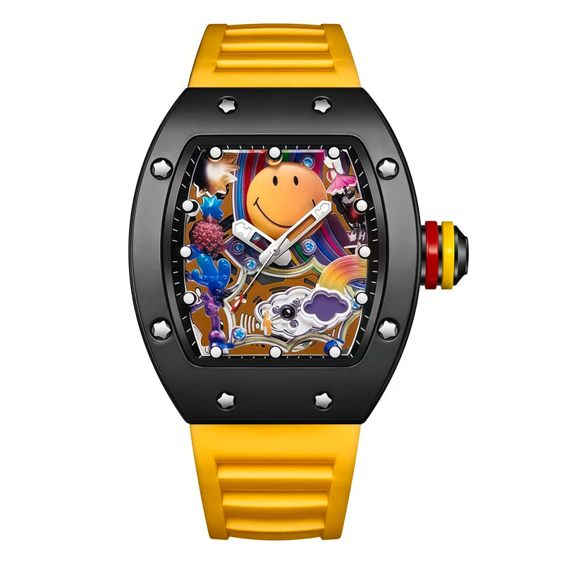 Smile Dial Color Graffiti Sport Watch