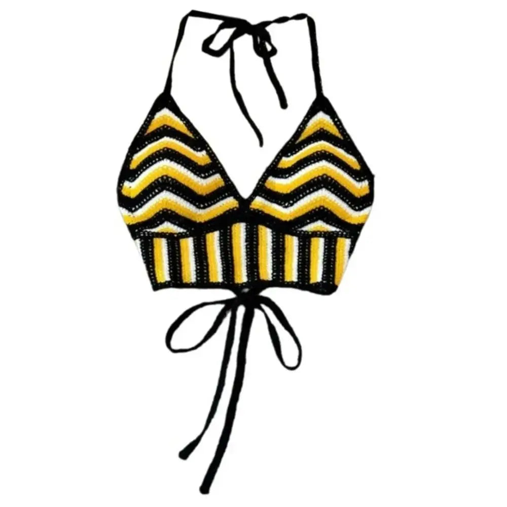 Handmade Knitted Sexy Halter Women Top Crochet
