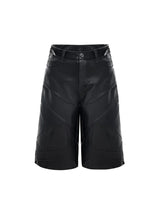 Black PU Grunge Leather Jorts
