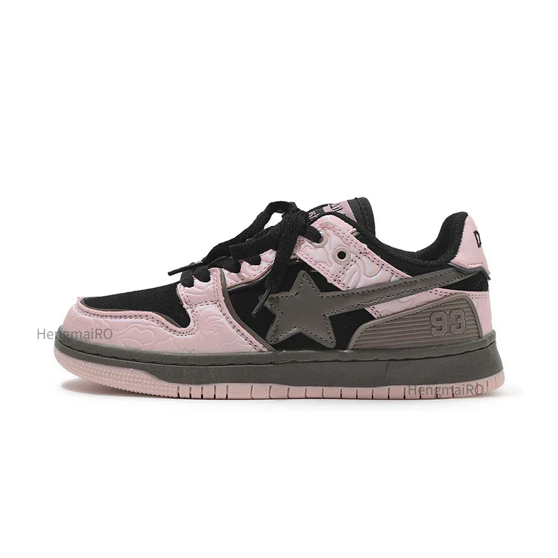 School Retro Multicolor Star Sneakers for Couples