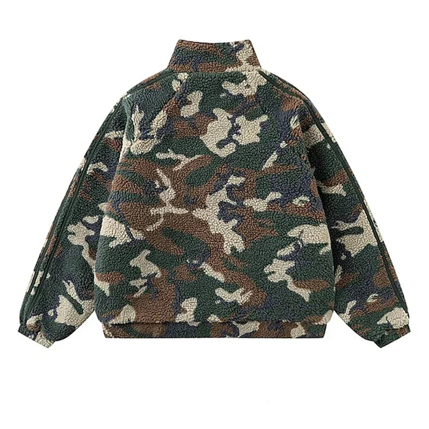 Fleece Camouflage Lamb Wool Coat