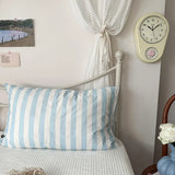 Blue Cotton Pillowcases Stripe