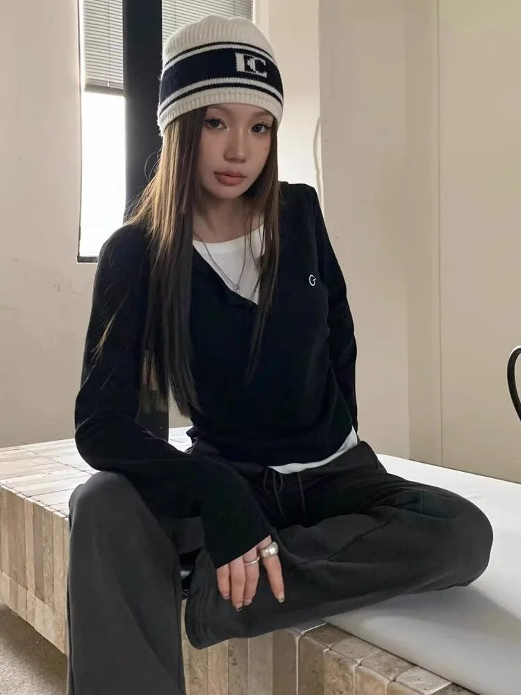 Korean Style O-Neck Long Sleeve T-Shirt
