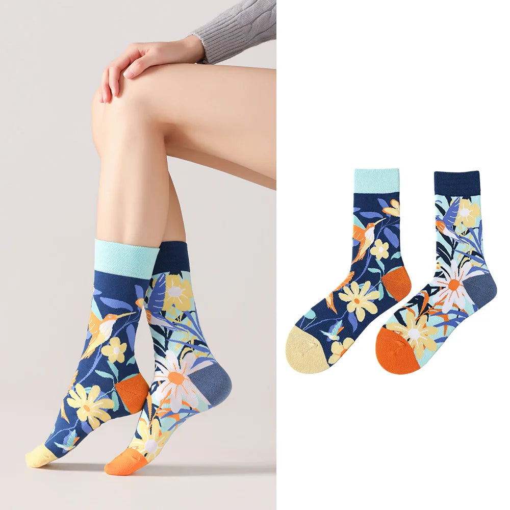 Mismatched Cotton Funny Colorful Socks