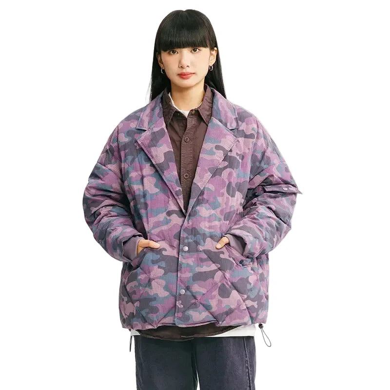 Chaqueta acolchada con estampado de camuflaje