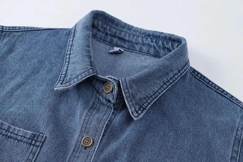 Vintage Denim Cowboy Long Sleeve Shirt