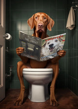 Dog Reading Newspaper Poster